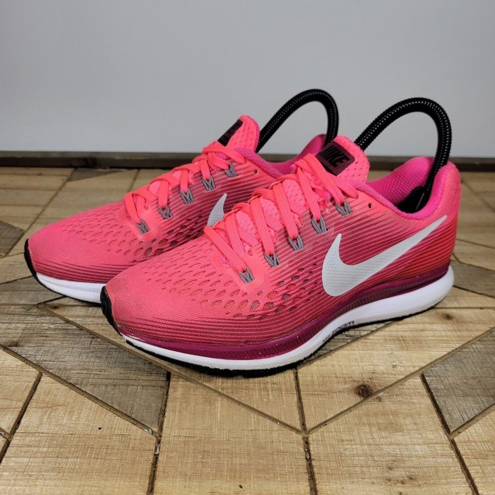 Nike Womens Air Zoom Pegasus 34 880560-605 Pink Running Shoes Sneakers Size 6 - Picture 2 of 9